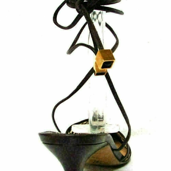 Louis Vuitton Mesh Damier Lace Up Pumps Brown 6.5 - Picture 7 of 8